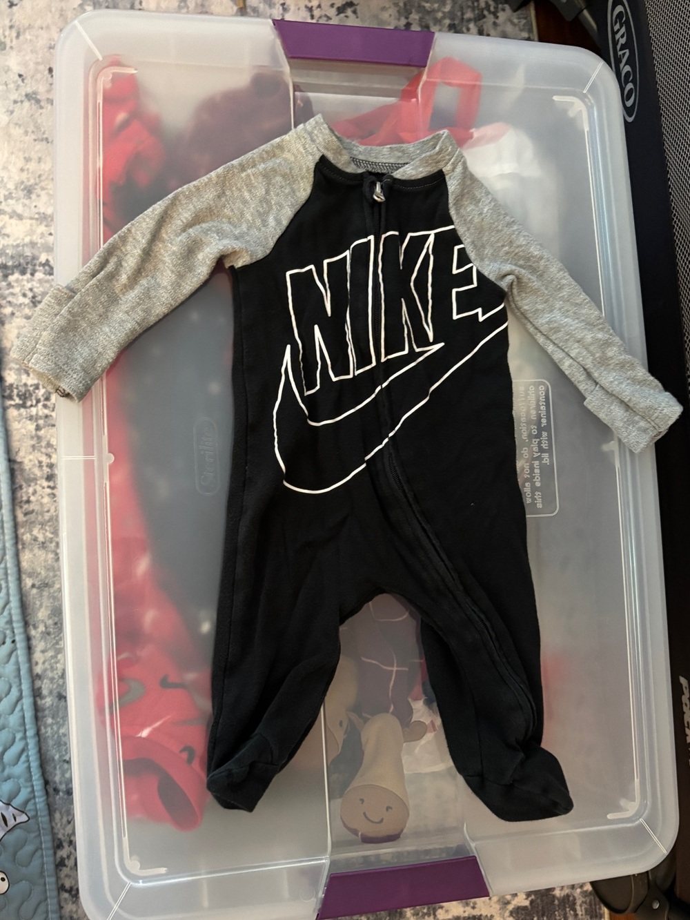 Nike Sleeper Footie Pajamas Size 0-3 Months
